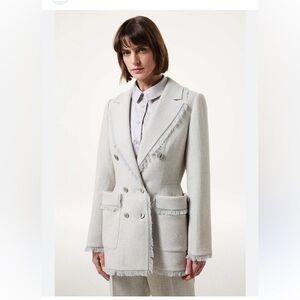 Machka Linen Blend Double Breasted Suit Size Medium/ Large NWOT